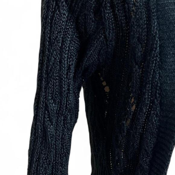 Vintage y2k black wet seal knit crop cardigan - Picture 2 of 6